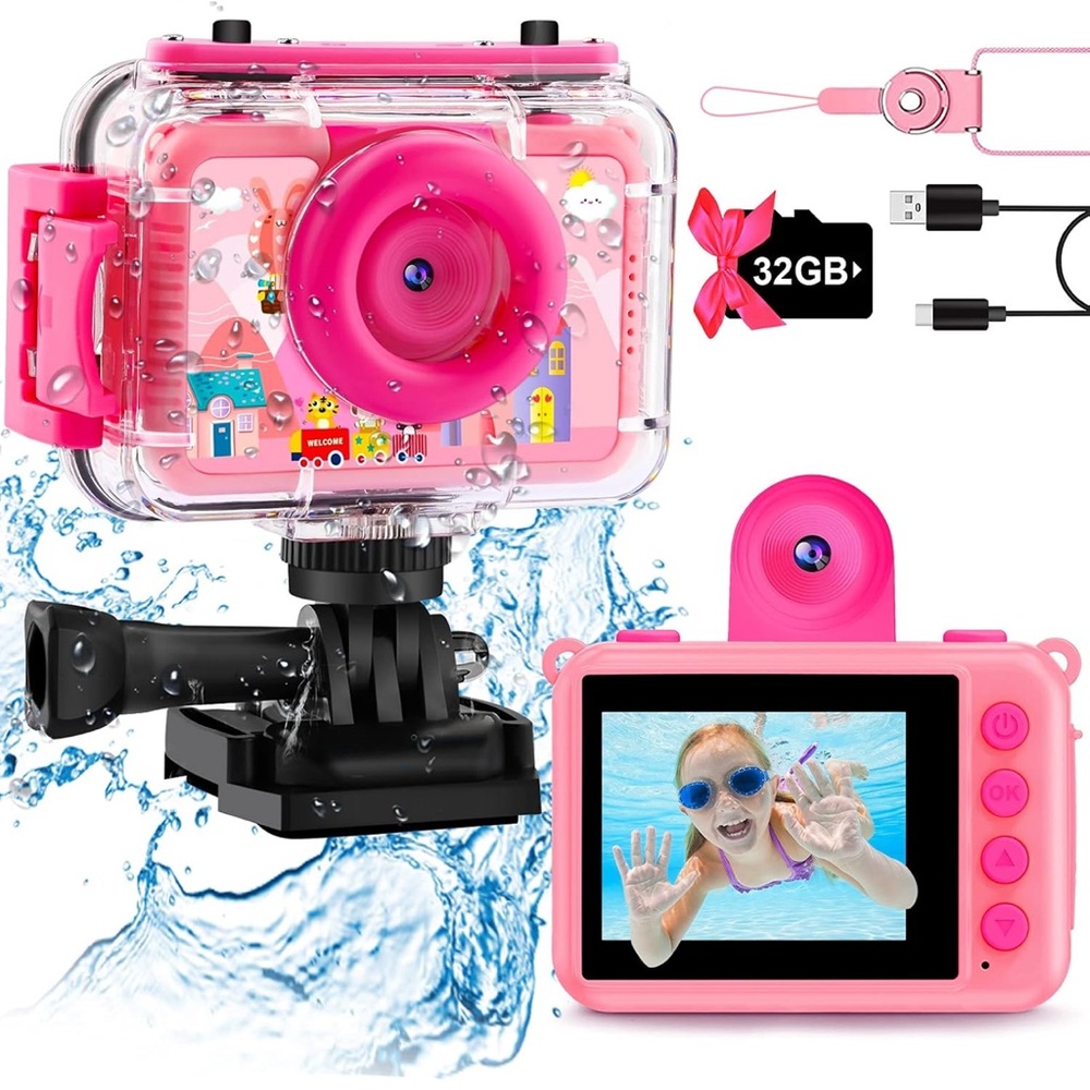 Kids Waterproof Digital Camera - Bright Pink